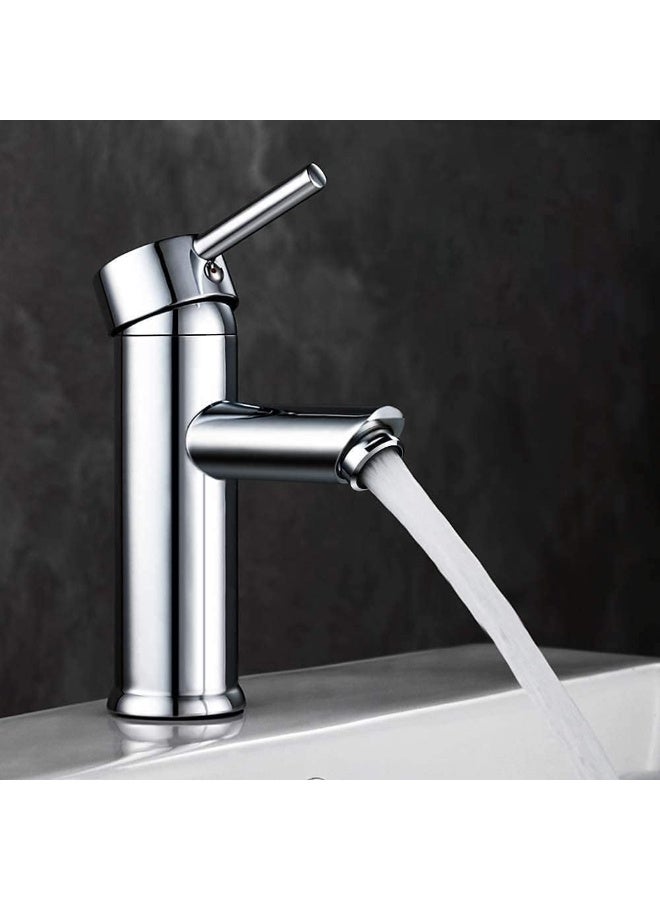 Zara Tools Contemporary Single-Handle Tall Basin Mixer – Polished Chrome Bathroom Sink Faucet with High-Arch Spout, Industrial Slim Lever Control, & Splash-Free Aerated Stream - Image 1